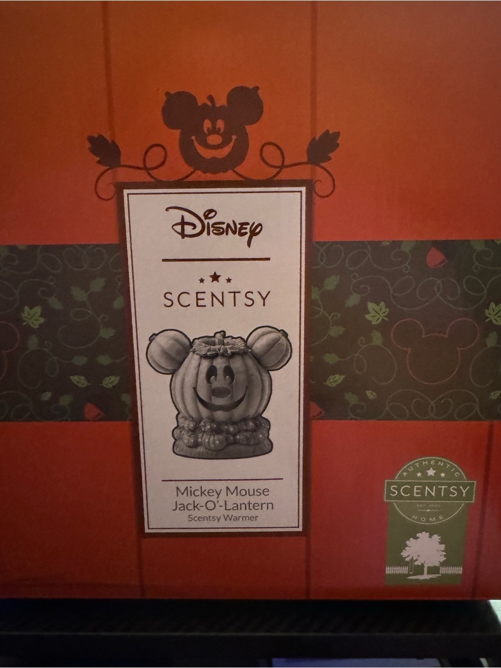 Scentsy Mickey Mouse Jack-O'-Lantern Warmer - Orange and Black